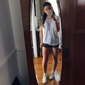 White Lf mesh t shirt